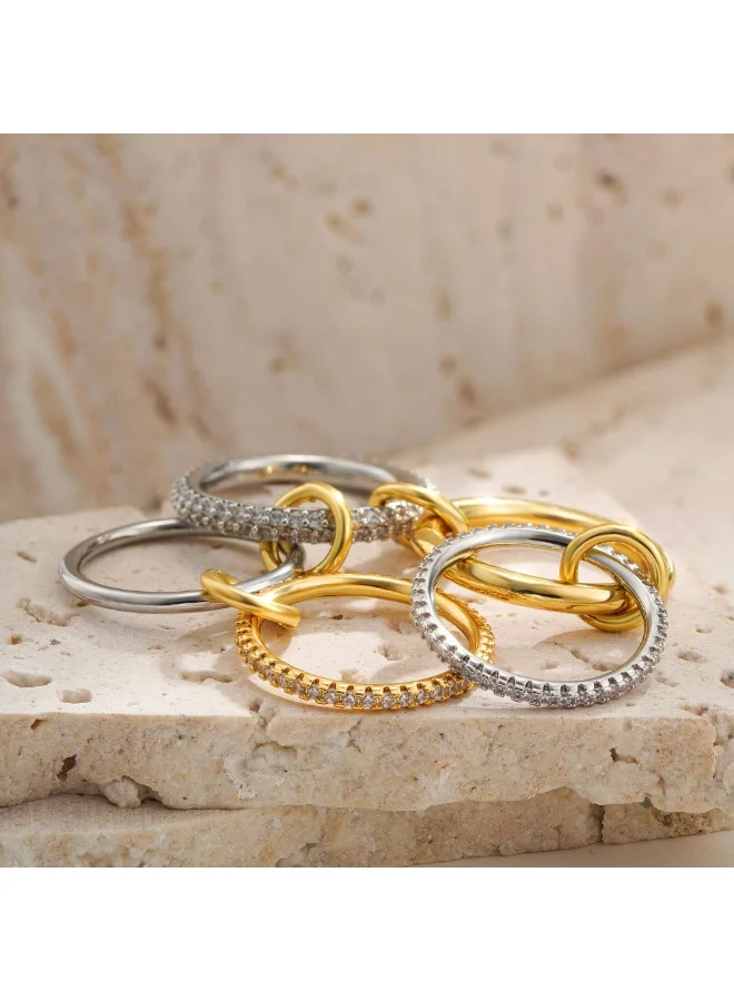 Sosha Elegance  Blush Band Stack Ring for Women | Best Price UAE